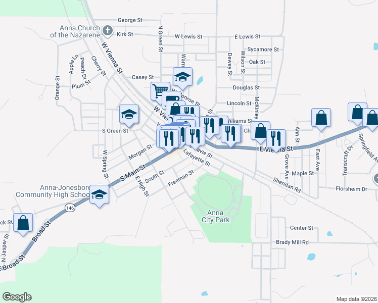 map of restaurants, bars, coffee shops, grocery stores, and more near 101-299 East Davie Street in Anna