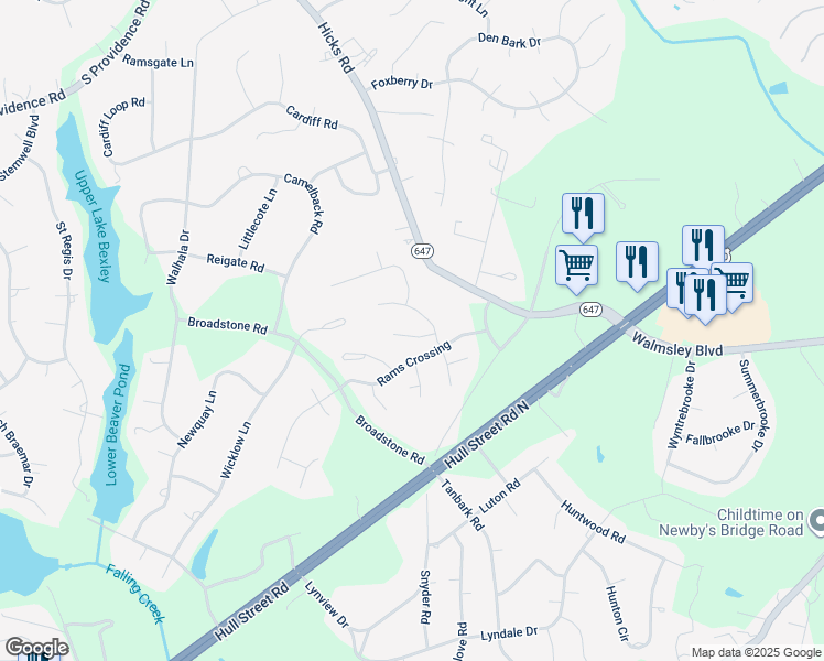 map of restaurants, bars, coffee shops, grocery stores, and more near 8706 Ewes Court in Richmond