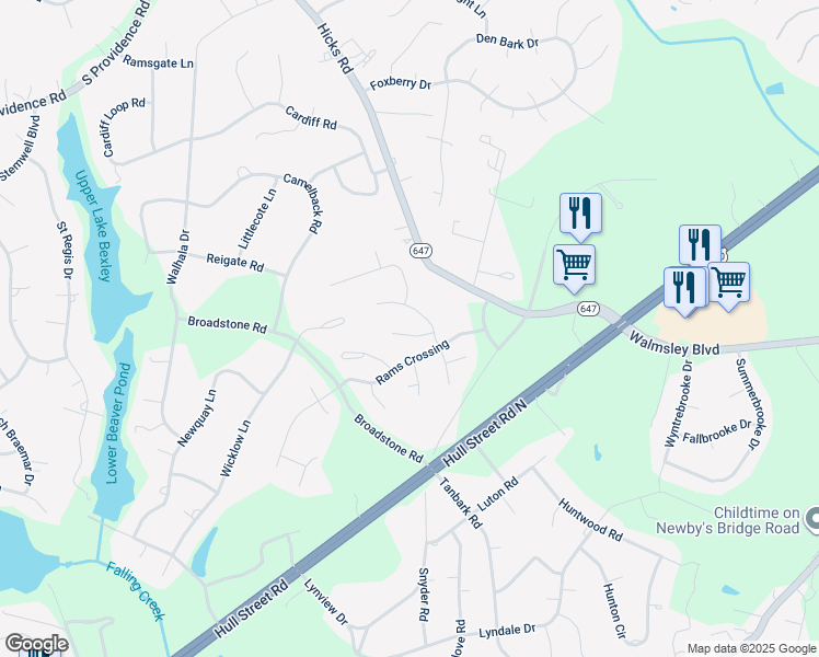 map of restaurants, bars, coffee shops, grocery stores, and more near 8706 Ewes Court in Richmond