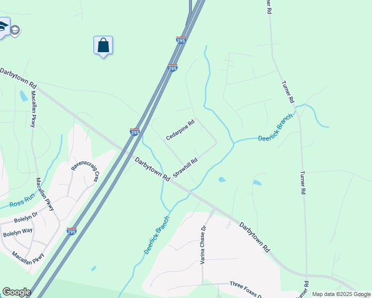 map of restaurants, bars, coffee shops, grocery stores, and more near 7410 Strawhill Court in Richmond