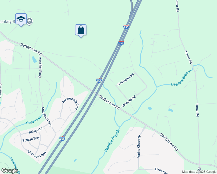map of restaurants, bars, coffee shops, grocery stores, and more near 3755 Darbytown Place in Henrico