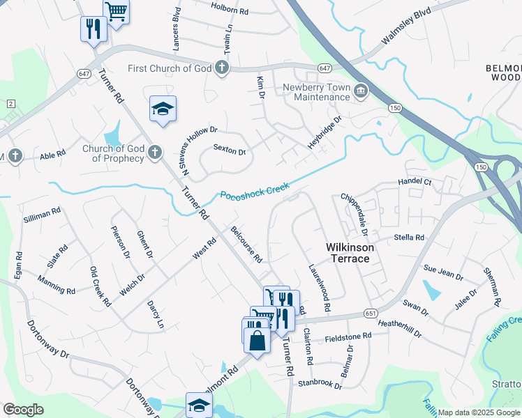 map of restaurants, bars, coffee shops, grocery stores, and more near 6013 Bluffwood Court in Chesterfield County