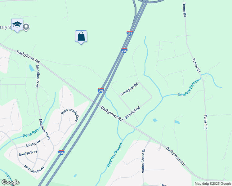 map of restaurants, bars, coffee shops, grocery stores, and more near 3755 Darbytown Place in Henrico