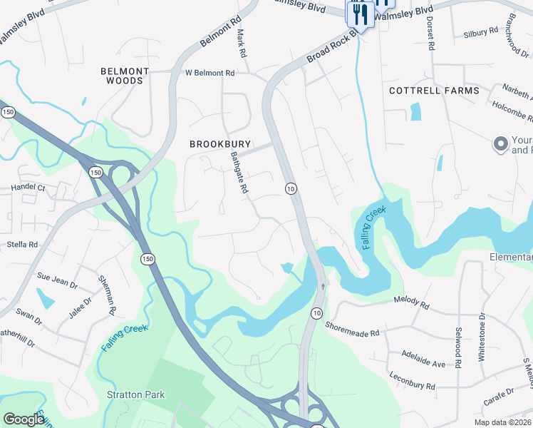 map of restaurants, bars, coffee shops, grocery stores, and more near 4211 Bathgate Road in Richmond
