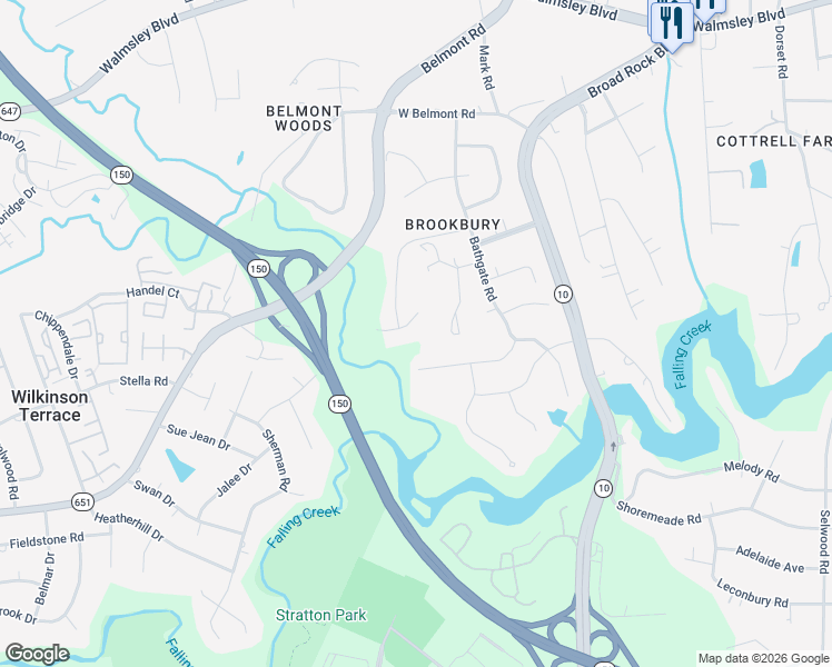 map of restaurants, bars, coffee shops, grocery stores, and more near 5211 Bemiss Court in Richmond
