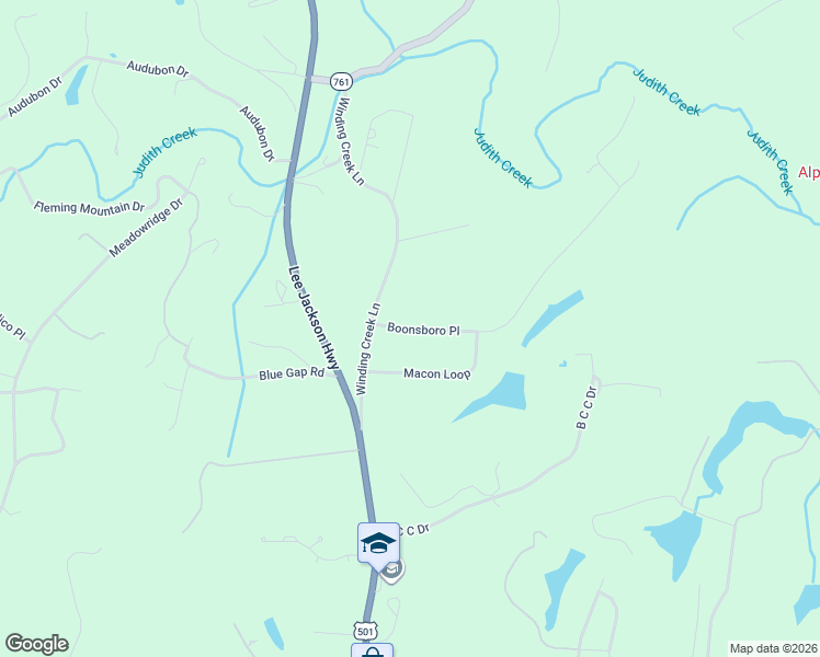 map of restaurants, bars, coffee shops, grocery stores, and more near 1102 Boonsboro Place in Lynchburg