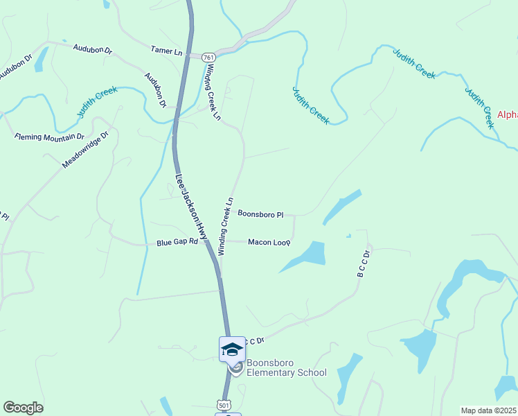 map of restaurants, bars, coffee shops, grocery stores, and more near 1102 Boonsboro Place in Lynchburg