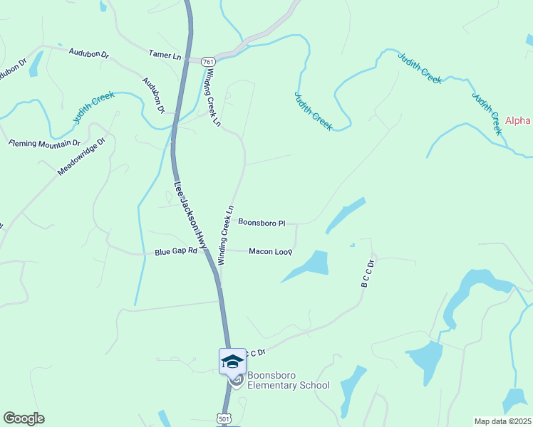 map of restaurants, bars, coffee shops, grocery stores, and more near 1102 Boonsboro Place in Lynchburg