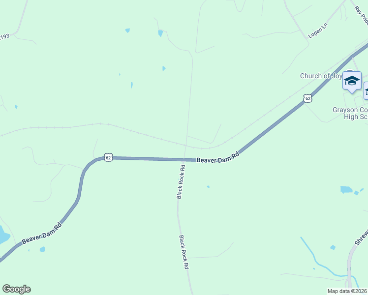 map of restaurants, bars, coffee shops, grocery stores, and more near 61 Blackrock Drive in Leitchfield