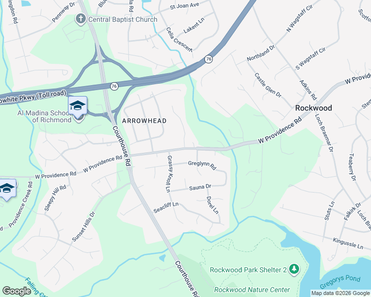 map of restaurants, bars, coffee shops, grocery stores, and more near 10331 West Providence Road in Richmond