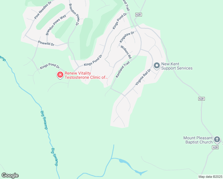 map of restaurants, bars, coffee shops, grocery stores, and more near 11300 Kentland Trail in Providence Forge