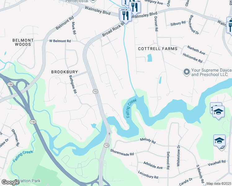 map of restaurants, bars, coffee shops, grocery stores, and more near 3959 Patsy Ann Drive in Richmond