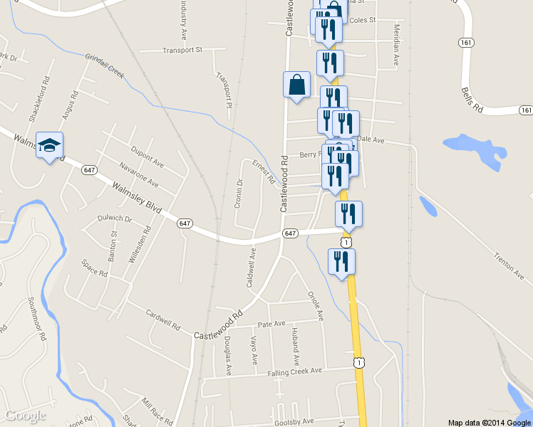 map of restaurants, bars, coffee shops, grocery stores, and more near 4722 Caldwell Avenue in Richmond