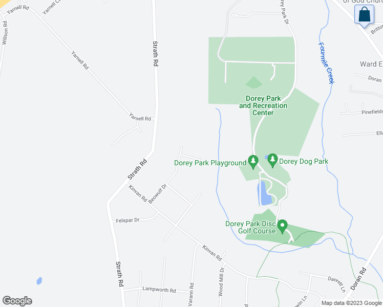 map of restaurants, bars, coffee shops, grocery stores, and more near 2760 Beowulf Court in Richmond