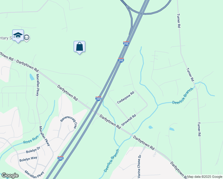 map of restaurants, bars, coffee shops, grocery stores, and more near 3710 Narrowridge Court in Richmond