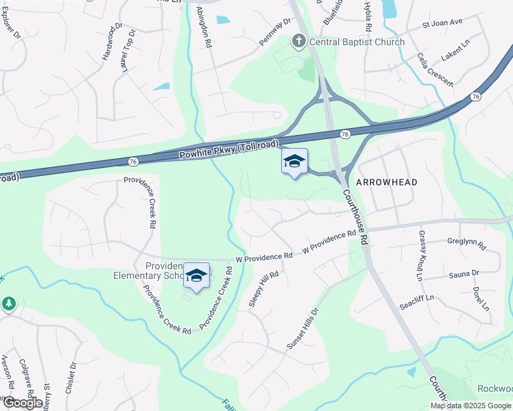 map of restaurants, bars, coffee shops, grocery stores, and more near 2007 Condrey Ridge Drive in Richmond