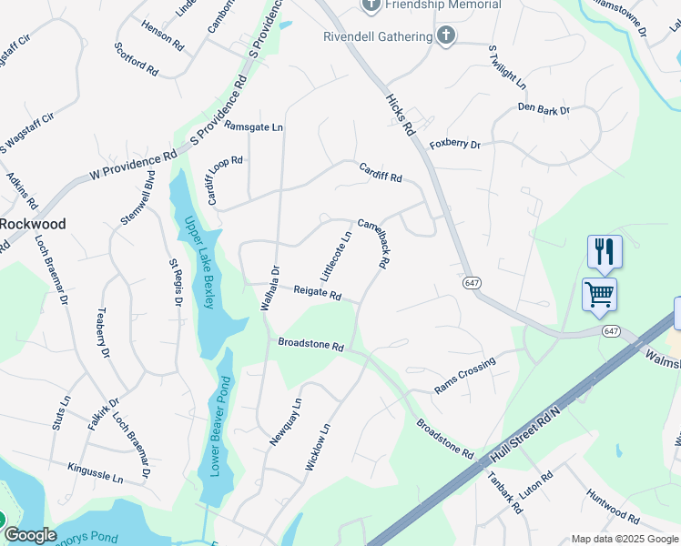map of restaurants, bars, coffee shops, grocery stores, and more near 2431 Littlecote Lane in Richmond