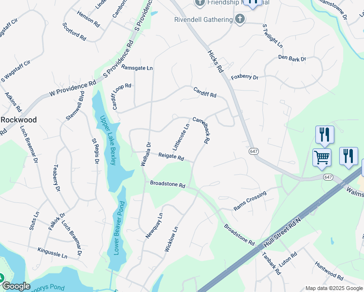 map of restaurants, bars, coffee shops, grocery stores, and more near 2431 Littlecote Lane in Richmond
