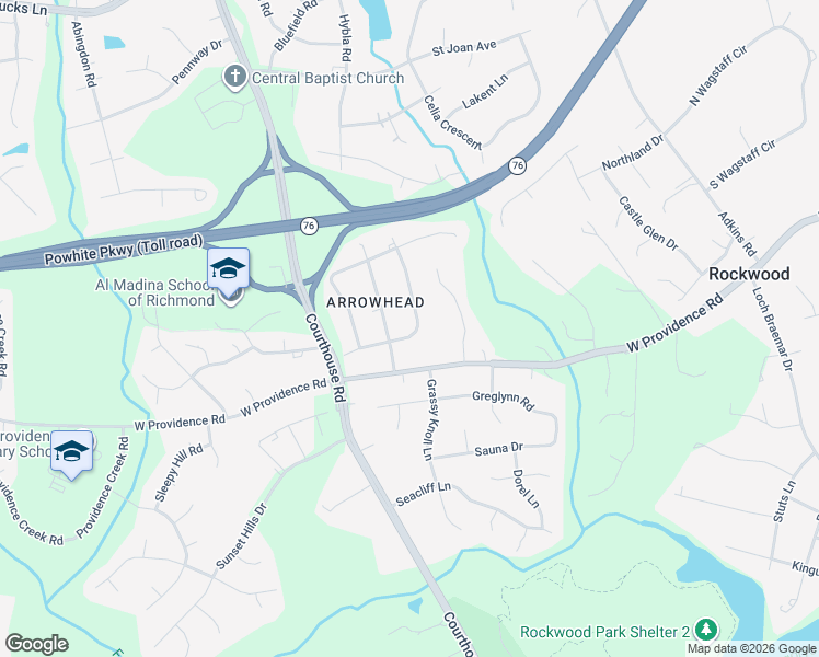 map of restaurants, bars, coffee shops, grocery stores, and more near 10400 Chieftain Trail in Richmond