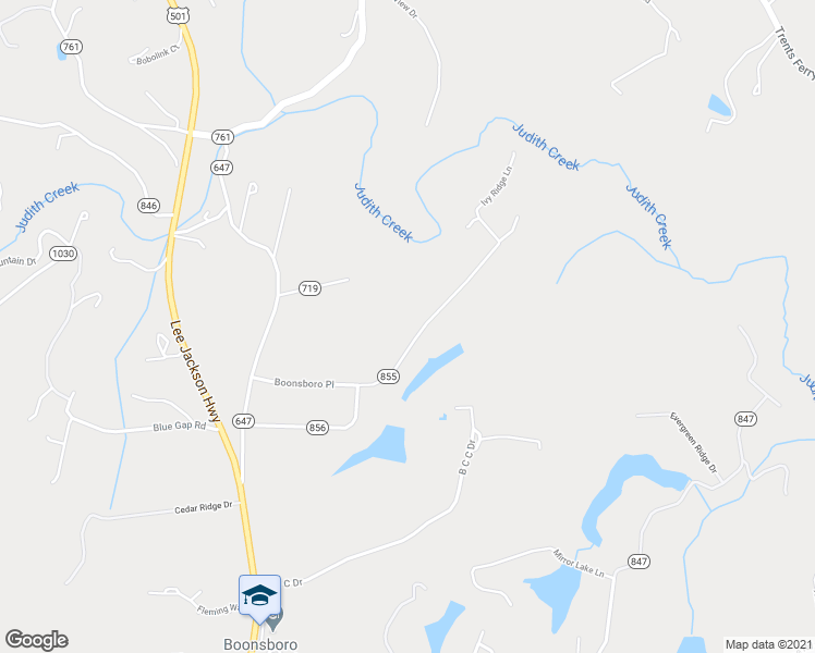 map of restaurants, bars, coffee shops, grocery stores, and more near 1414 Boonsboro Pl in Lynchburg