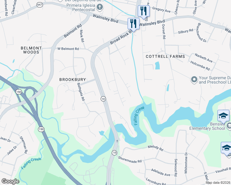 map of restaurants, bars, coffee shops, grocery stores, and more near 3936 Patsy Ann Drive in Richmond