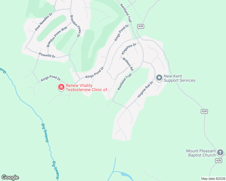 map of restaurants, bars, coffee shops, grocery stores, and more near 11351 Winding River Road in Providence Forge