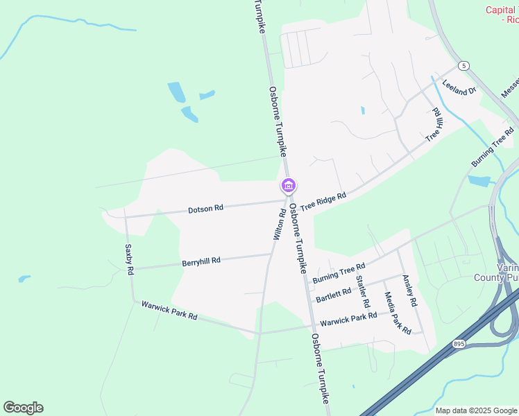 map of restaurants, bars, coffee shops, grocery stores, and more near 1219 Dotson Road in Richmond
