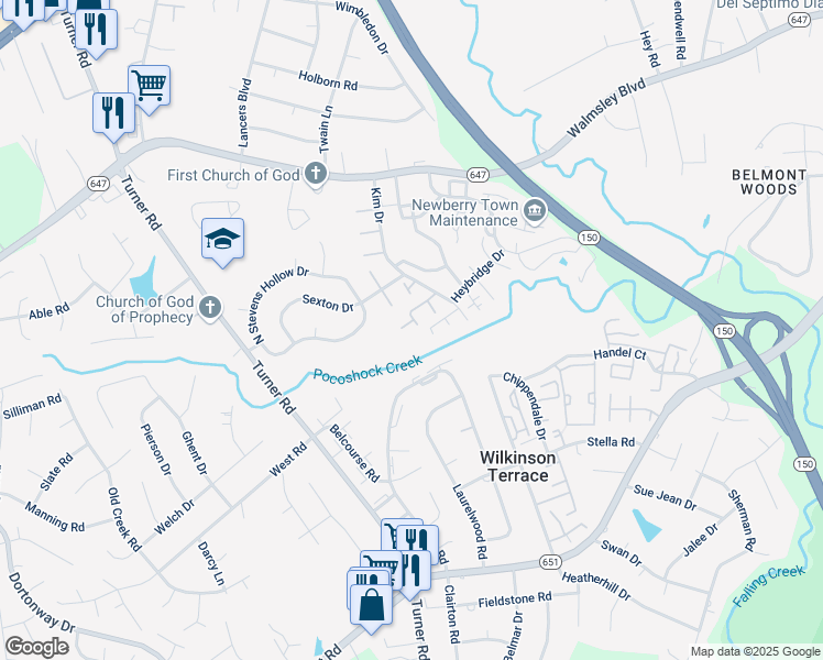 map of restaurants, bars, coffee shops, grocery stores, and more near 4728 Milfax Road in Richmond