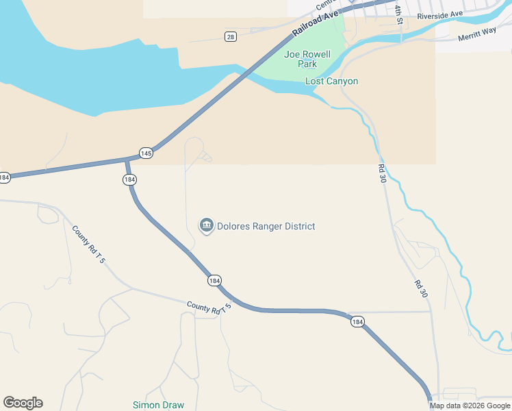map of restaurants, bars, coffee shops, grocery stores, and more near 29373 Highway 184 in Dolores