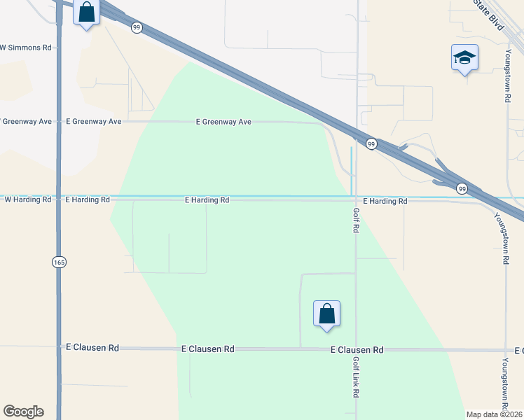 map of restaurants, bars, coffee shops, grocery stores, and more near 1136 East Harding Road in Turlock