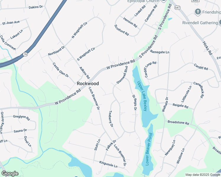 map of restaurants, bars, coffee shops, grocery stores, and more near 2502 Stemwell Boulevard in Rockwood