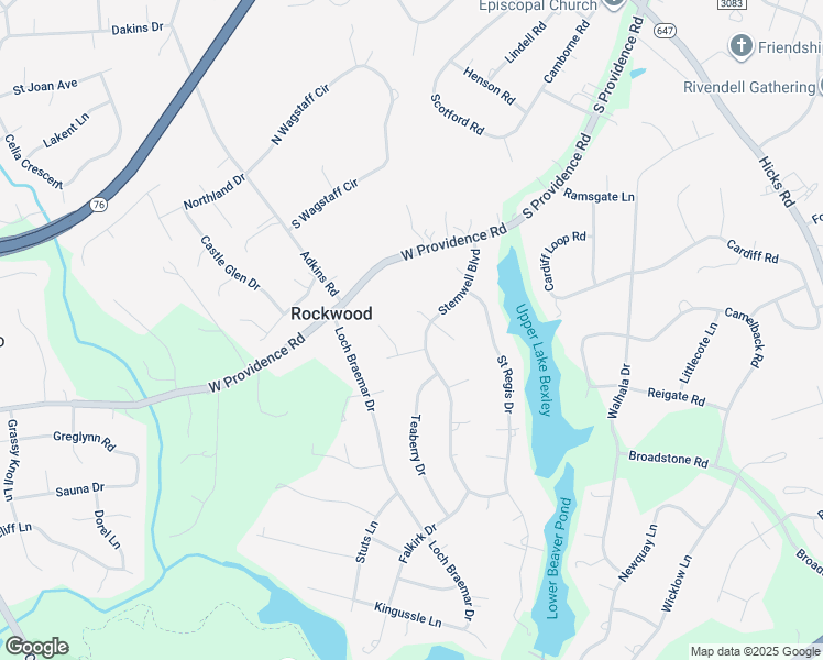 map of restaurants, bars, coffee shops, grocery stores, and more near 2502 Stemwell Boulevard in Rockwood