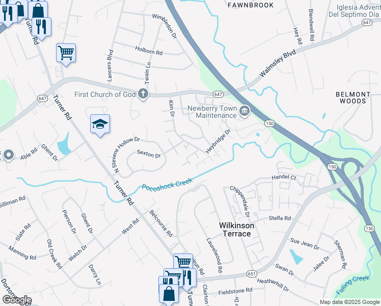 map of restaurants, bars, coffee shops, grocery stores, and more near 4604 Milfax Road in Richmond