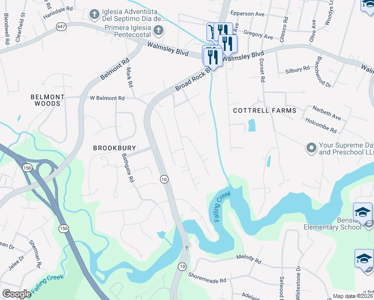 map of restaurants, bars, coffee shops, grocery stores, and more near 3901 Patsy Ann Drive in Richmond