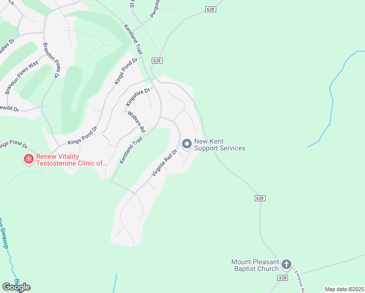 map of restaurants, bars, coffee shops, grocery stores, and more near 4155 Virginia Rail Drive in Providence Forge