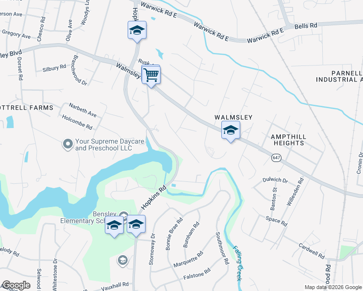 map of restaurants, bars, coffee shops, grocery stores, and more near 4312 Martha Ln in Richmond