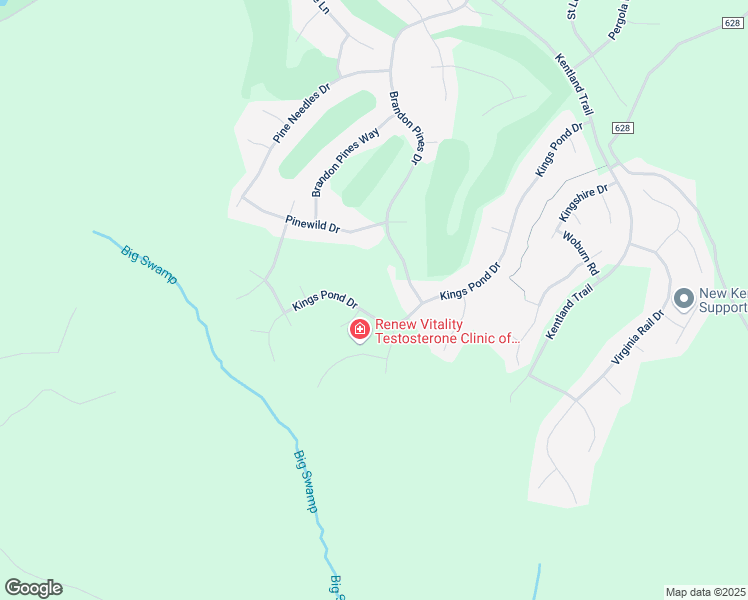 map of restaurants, bars, coffee shops, grocery stores, and more near 11106 Kings Pond Drive in Providence Forge