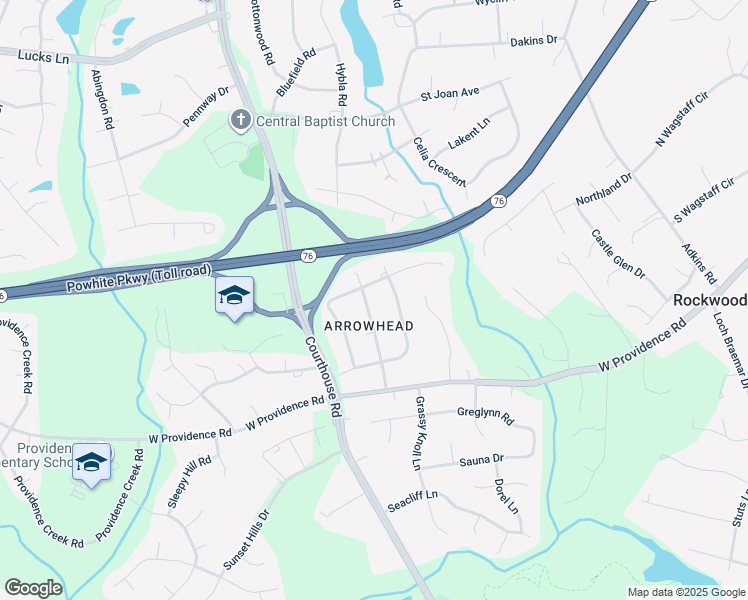 map of restaurants, bars, coffee shops, grocery stores, and more near 2005 Arrow Point Trail in Richmond