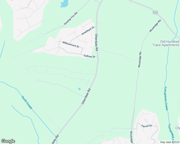map of restaurants, bars, coffee shops, grocery stores, and more near 2600 Otterdale Road in Midlothian