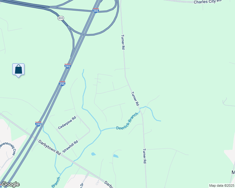 map of restaurants, bars, coffee shops, grocery stores, and more near 3945 Turner Woods Road in Henrico