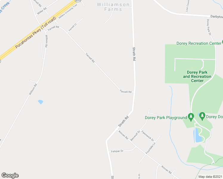 map of restaurants, bars, coffee shops, grocery stores, and more near 2611 Yarnell Road in Henrico