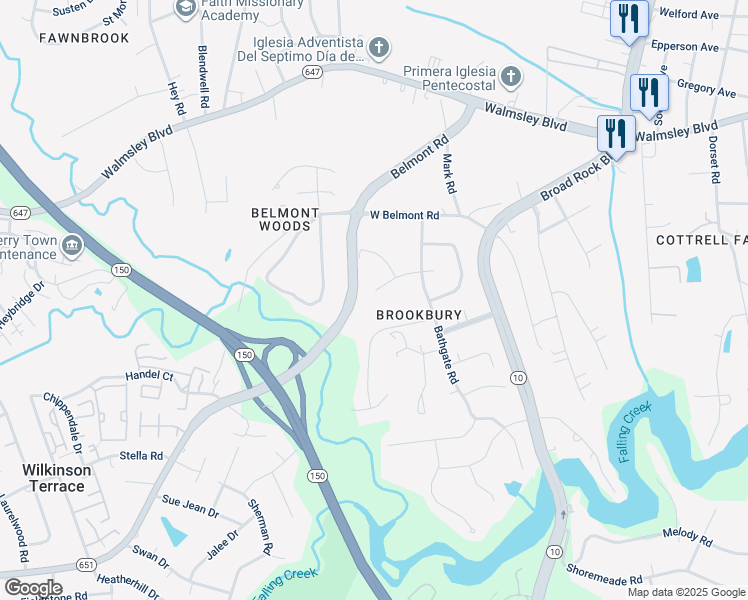 map of restaurants, bars, coffee shops, grocery stores, and more near 5225 Bonnington Road in Richmond