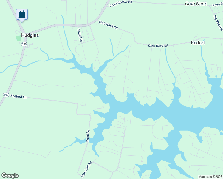 map of restaurants, bars, coffee shops, grocery stores, and more near 433 Oak Point Road in Hudgins
