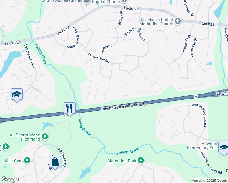map of restaurants, bars, coffee shops, grocery stores, and more near 1966 Bantry Drive in Midlothian