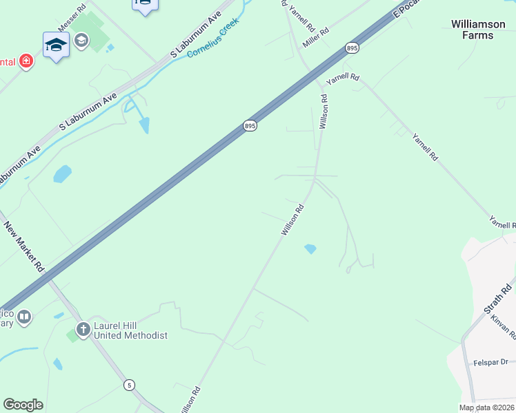 map of restaurants, bars, coffee shops, grocery stores, and more near 7330 Willson Road in Richmond