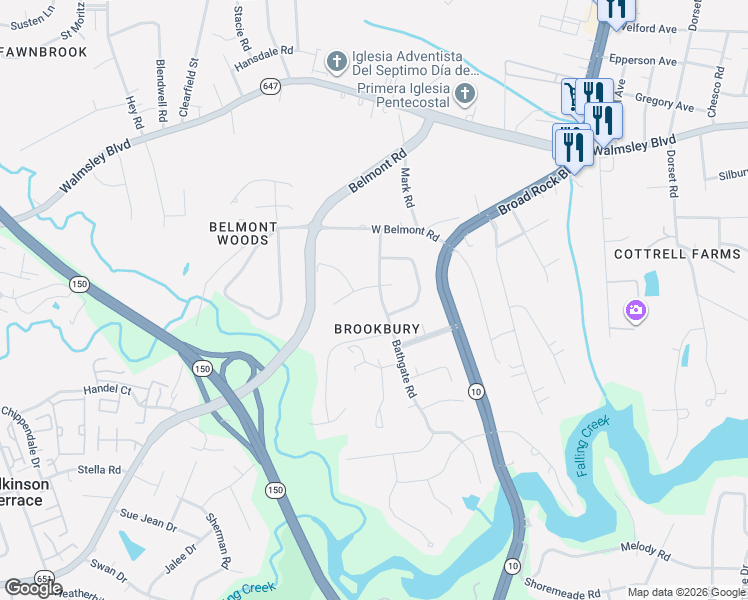 map of restaurants, bars, coffee shops, grocery stores, and more near 5010 Bonnington Court in Richmond