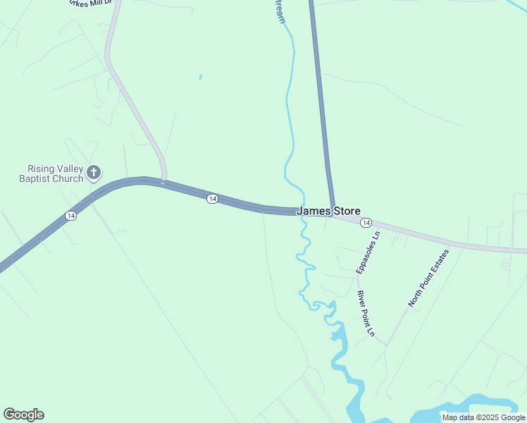 map of restaurants, bars, coffee shops, grocery stores, and more near 17237 East John Clayton Memorial Highway in Gloucester