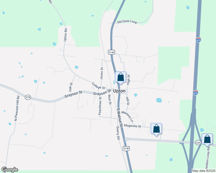 map of restaurants, bars, coffee shops, grocery stores, and more near 239 North Walnut Street in Upton