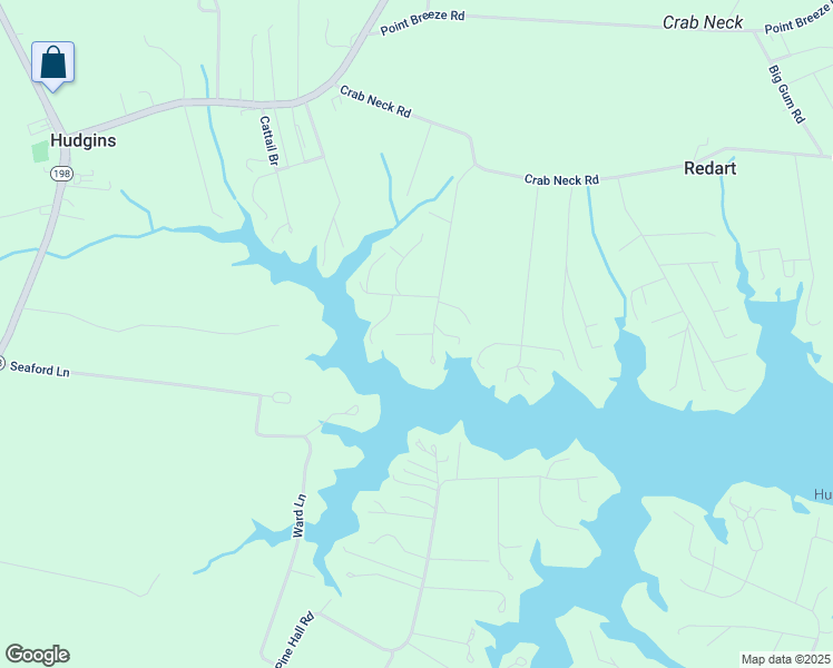 map of restaurants, bars, coffee shops, grocery stores, and more near 433 Oak Point Road in Hudgins