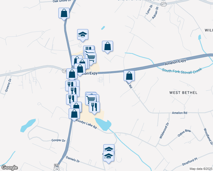 map of restaurants, bars, coffee shops, grocery stores, and more near 139 Oakwood Drive in Madison Heights